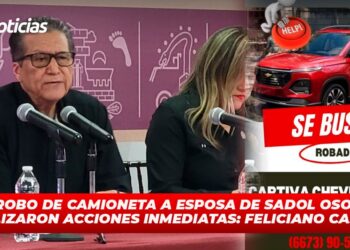 Tras robo de una camioneta a esposa de Sadol Osorio se realizaron acciones inmediatas: Feliciano Castro