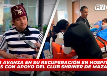 Caleb avanza en su recuperación en Hospital de Texas con apoyo del Club Shriner de Mazatlán.