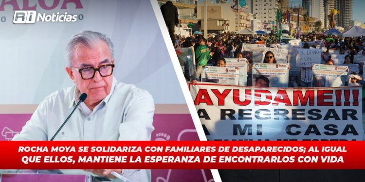 Rocha Moya se solidariza con familiares de desaparecidos; al igual que ellos, mantiene la esperanza de encontrarlos con vida