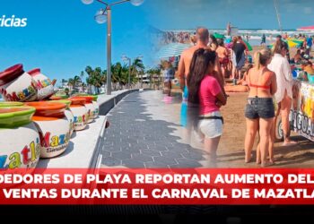 Vendedores de playa reportan aumento del 70% en ventas durante el Carnaval de Mazatlán