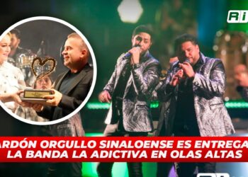 Galardón Orgullo Sinaloense es entregado a la Banda la Adictiva en Olas Altas