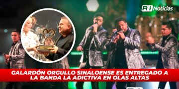 Galardón Orgullo Sinaloense es entregado a la Banda la Adictiva en Olas Altas