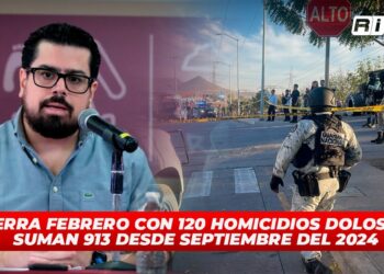 Cierra febrero con 120 homicidios dolosos, suman 913 desde septiembre del 2024