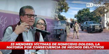 33 menores víctimas de homicidio doloso, la mayoría por consecuencia de hechos delictivos