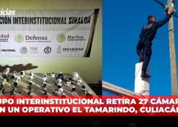 Grupo Interinstitucional retira 27 cámaras en un operativo El Tamarindo, Culiacán