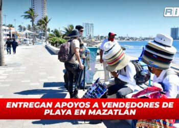 Entregan apoyos a vendedores de playa en Mazatlán
