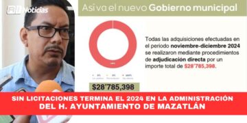 Sin licitaciones termina el 2024 en la administración del H. Ayuntamiento de Mazatlán