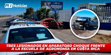 Tres lesionados en aparatoso choque frente a la escuela de Agronomía en Costa Rica