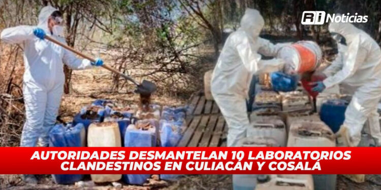 Autoridades desmantelan 10 laboratorios clandestinos en Culiacán y Cosalá