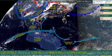 Frente frío 37 y onda de calor impactarán al país este 2 de abril
