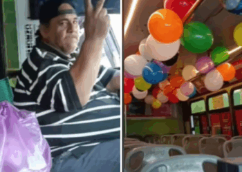 Chofer en Mazatlán celebra el Día del Niño decorando su camión y repartiendo dulces a los pequeños pasajeros