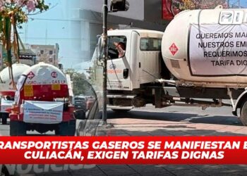 Transportistas Gaseros se manifiestan en Culiacán, exigen tarifas dignas