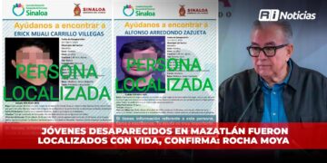 Jóvenes desaparecidos en Mazatlán están localizados con vida, confirma: Rocha Moya