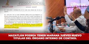 Mazatlán podría tener mañana jueves nuevo titular del Órgano Interno de Control