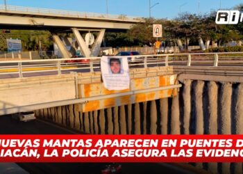 Nuevas mantas aparecen en puentes de Culiacán, la policía asegura las evidencias