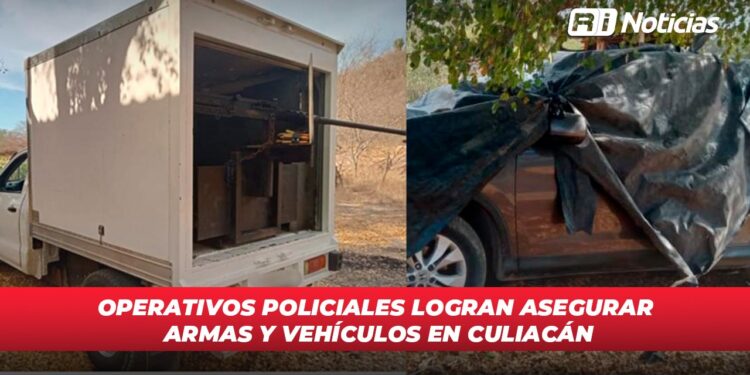 Operativos policiales logran asegurar armas y vehículos en Culiacán