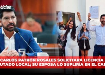 Juan Carlos Patrón Rosales solicitará licencia como diputado local; su esposa lo supliría en el cargo