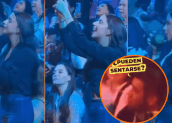 Hombre regaña a Ángela Aguilar por no sentarse durante un concierto de Christian Nodal