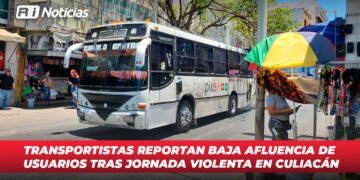 Transportistas reportan baja afluencia de usuarios tras jornada violenta en Culiacán
