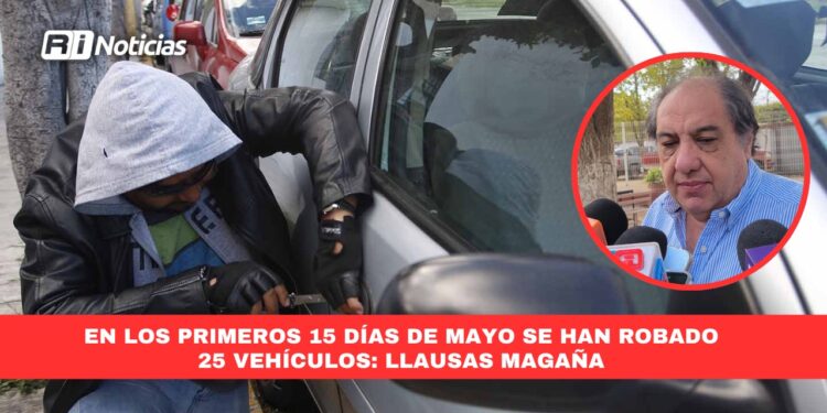 En los primeros 15 días de mayo se han robado 25 vehículos: Llausas Magaña