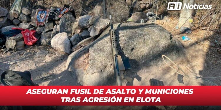 Aseguran fusil de asalto y municiones tras agresión en Elota