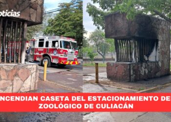 Incendian caseta del estacionamiento del Zoológico de Culiacán