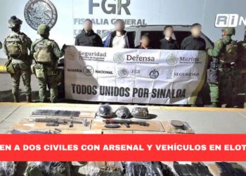 Detienen a dos Civiles con arsenal y vehículos en Elota: SSP