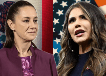 Kristi Noem acusa a Claudia Sheinbaum de alentar protestas en Los Ángeles, California