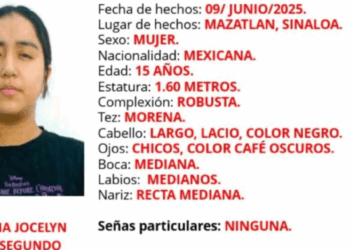 Roxana salió de su hogar y no regresó, activan Alerta Amber por desaparición de adolescente en puerto de Mazatlán