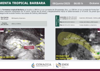 Bárbara avanza: podría convertirse en huracán este lunes en el Pacífico