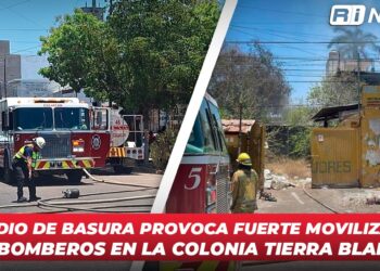 Incendio de basura provoca fuerte movilización de bomberos en la colonia Tierra Blanca