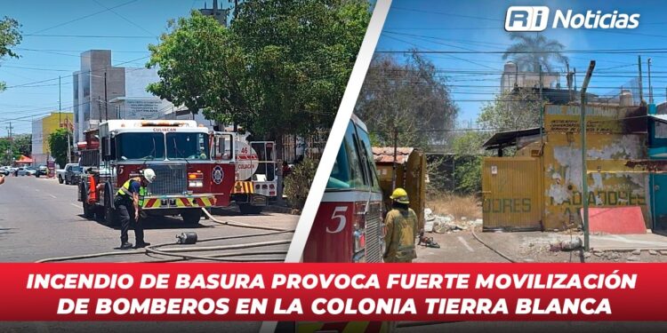 Incendio de basura provoca fuerte movilización de bomberos en la colonia Tierra Blanca