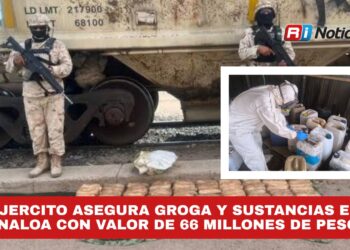Elementos del Ejército Mexicano aseguran droga y sustancias por un valor de 66 millones de pesos en Sinaloa