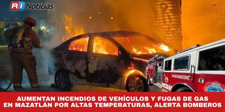 Aumentan incendios de vehículos y fugas de gas en Mazatlán por altas temperaturas, alerta Bomberos