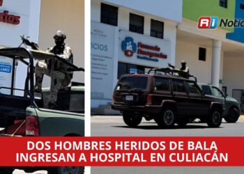 Dos hombres heridos de bala ingresan a hospital en Culiacán