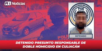 Detenido presunto responsable de doble homicidio en Culiacán