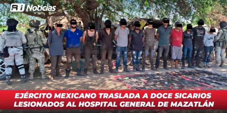 Ejército Mexicano traslada a doce sicarios lesionados al Hospital General de Mazatlán