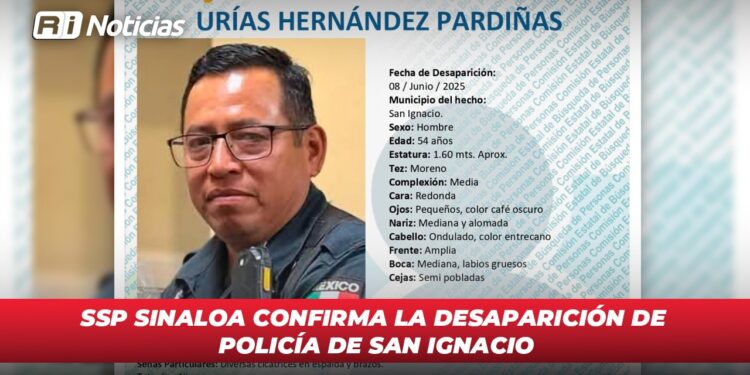 SSP Sinaloa confirma la desaparición de policía de San Ignacio