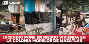 Incendio pone en riesgo vivienda en la colonia Morelos de Mazatlán